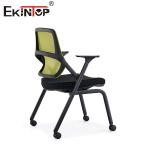 Foldable 3D Armrests Training Chair Green Mesh Back With Wheels