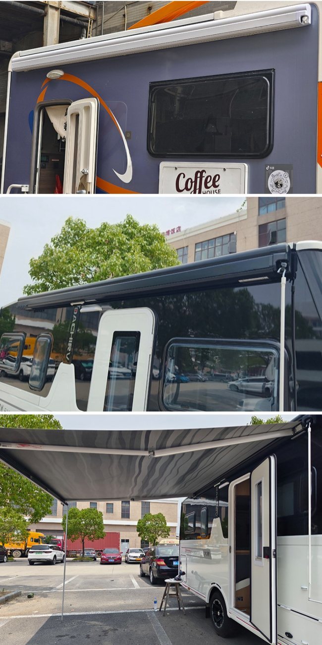 Telescopic RV Awning Shade Aluminum Hard Shell For Camper Van