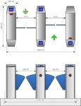 Waist Height Stainless Steel Bidirectional Flap Barrier Gate , RFID Car
