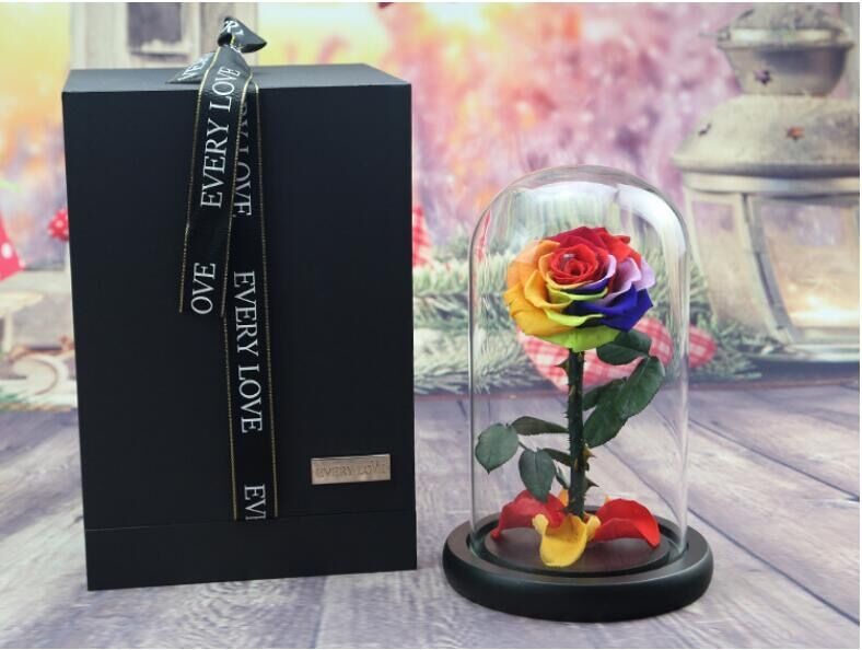 Beautiful Rose Flowers Everlasting Rose Preserved Flower Eternal Rose in Glass