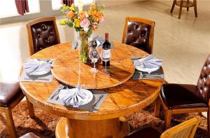 Wholesale modern round solid wood marble top dining table set from china suppliers