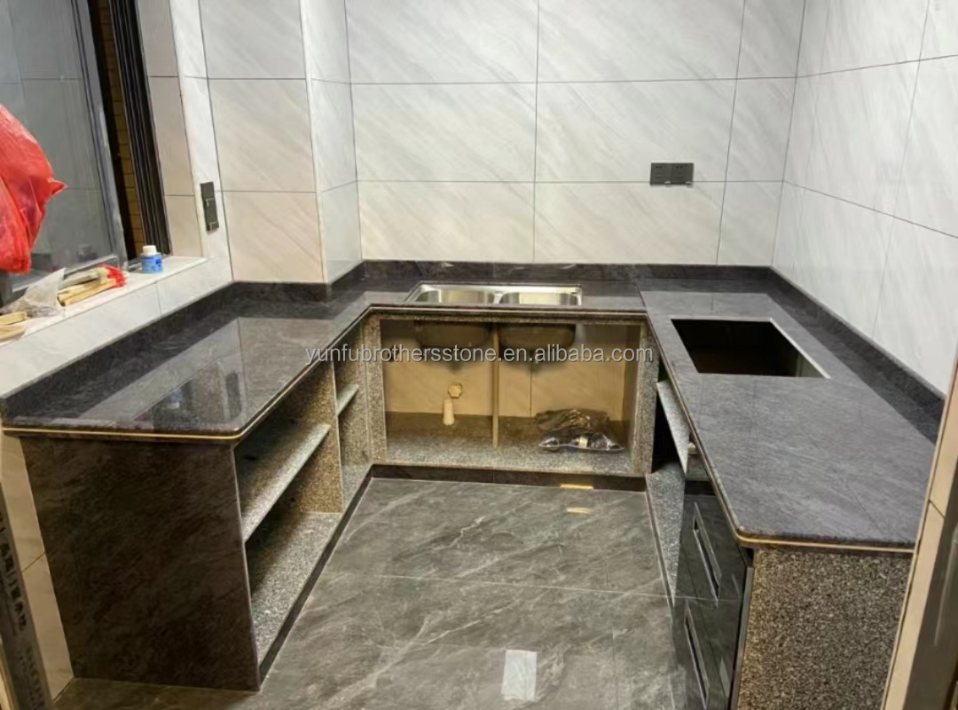 Polished Vizag Blue Granite Tiles in Modern Style for Kitchen Countertop and Flooring