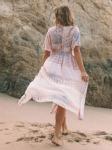 Red Color Floral Casual Dress High Waisted Summer Printed Dresses