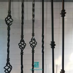 Wholesale Handrail post Single Knuckle iron balusters iron hollow tube square Metal Fence Posts satin black from china suppliers