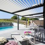 Garden Outdoor 3x3 Gazebo Pergola Waterproof Louvered Pergola Roof Motorized Sun