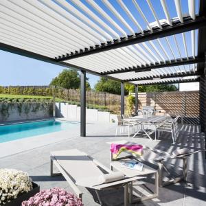 Wholesale Louvered Roof Outdoor Pergola Aluminum Gazebo Motorized Louvered Roof Bioclimatic Awning Modern Garden from china suppliers