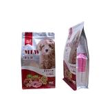 100% Food Grade Dog Cat Treat Packaging Block Square Flat Bottom Zipper Stand up