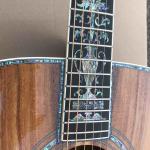 Real Abalone Inlay 41 Inch Koa Wood Round Body Classic Acoustic Guitar Free