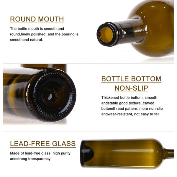 Empty 750Ml Glass Red Wine Bottle Liquor Wine Bottles With Screw Lid