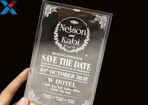 Wholesale Laser Cut Acrylic Wedding Invitation Cards / Mirror Clear Invitation Card from china suppliers