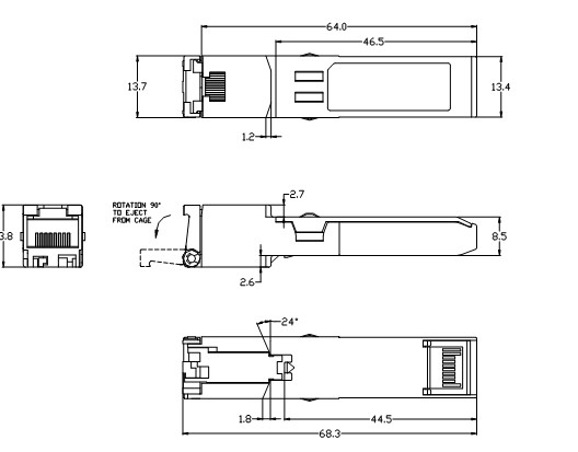 10/100Base-T Electrical SFP RJ45 Copper SFP module cisco Huawei juniper Nokia Compatible