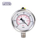 60mm SS304 Industrial Liquid Filled U Tube Pressure Gauge Bourdon Tube Manometer