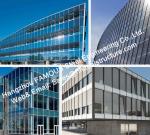 Monolithic Glass Façade Curtain Wall Unitized and Fabricated with Insulated