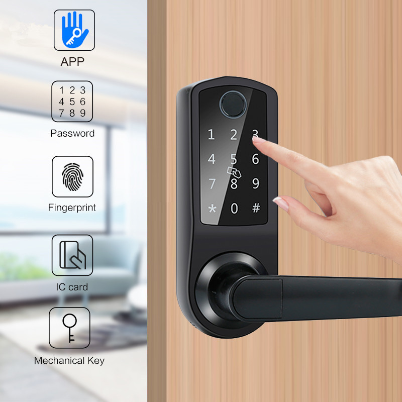 Room Door Smart Fingerprint Door Lock Aluminium Alloy With TT Lock
