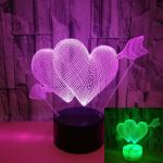 Cupid's love wedding picture Valentine's Arrow Colorful 3D night Light Acrylic