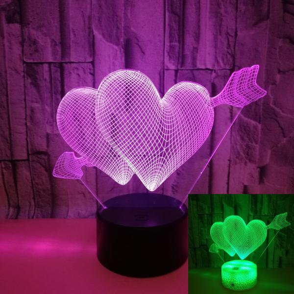 Cupid's love wedding picture Valentine's Arrow Colorful 3D night Light Acrylic
