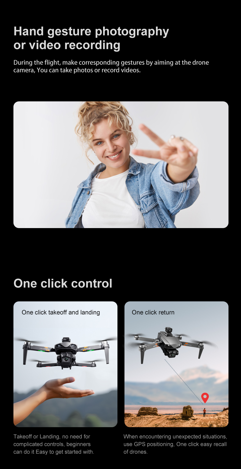 Rg601 Max Professional Gps Drone With 8k Camera 5G Wifi Fpv Rc Quadcopter 600m Remote Gesture Photography Following Drone