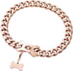 Rose Gold Dog Stainless Steel Cuban Chain Heavy Duty Corrosion Resistance