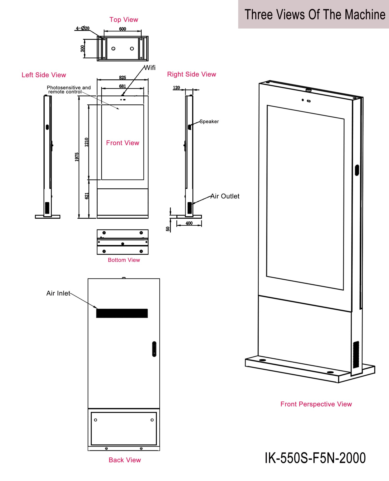 IP65 Waterproof Dustproof Outdoor LCD Advertising Screen 55 Inch