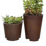 Corten Steel Flower Pot Large Vertical Corten Steel round planter