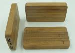 Maple Material Carved Wood Power Bank Square Shape White Paper Box Packed