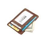 Debossed EN17 PU Card Holder Credit ID Card RFID Blocking Leather BM