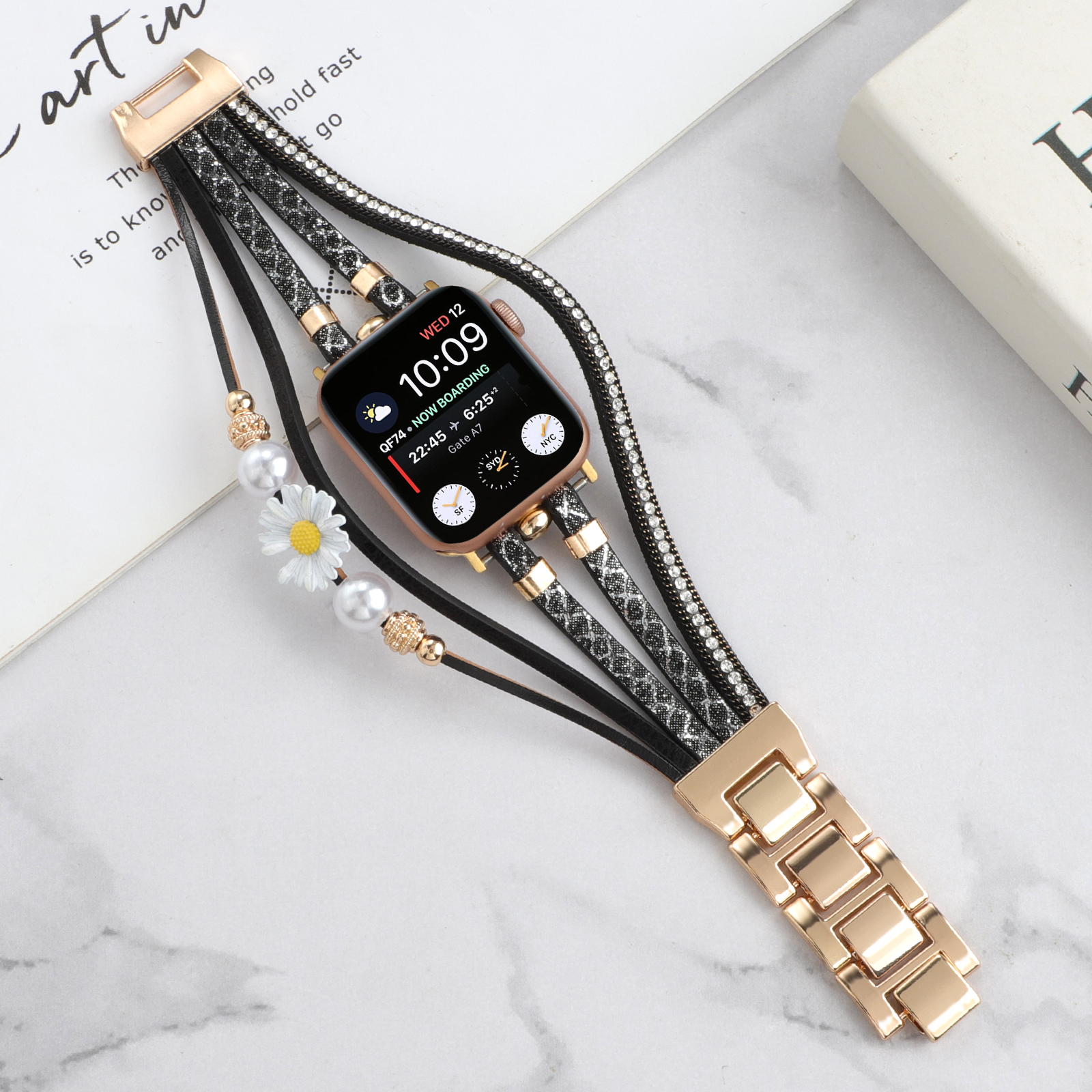 DHL.UPS.FEDEX.EMS Trendy Zou Chrysanthemum Decorative Smart Watch Band