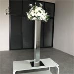 ZT-564S Wholesale hot sale tall silver mirror pillar flower stands for wedding
