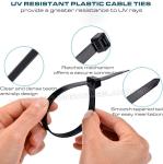 UV Resistant Black Polyamide 6.6 Cable Tie Plastic Zip Tie 200mm x 4.8 (22kgs,