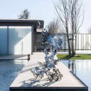Wholesale Abstract Animal Metal Butterfly Garden Sculpture Mirror Stainless Steel from china suppliers