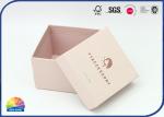 Matte Print Cubic Pink Paper Box Necklace Gift Package With Lid