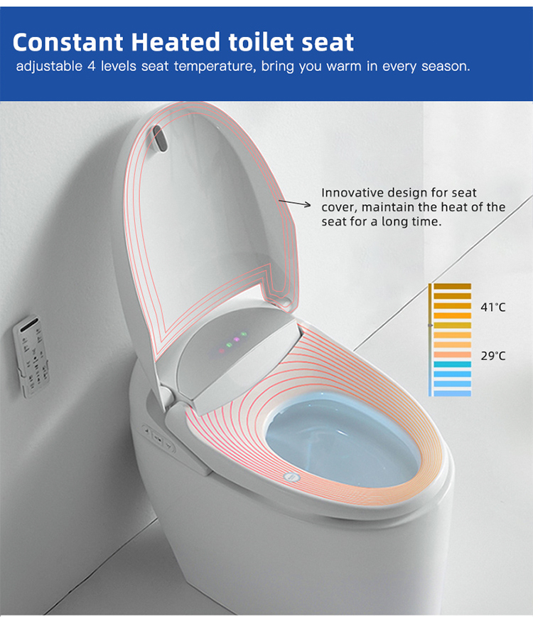 Ceramic Bathroom Smart Toilet Automatic Operation , Round Toilet Bowl Shape