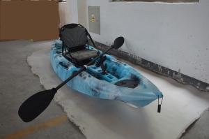 Wholesale HDPE Plastic Kayak Fishing Boats , Blue Camo Fishing Canoe Kayak Easy Car Top Mount from china suppliers