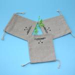 Wholesale Promotional Printed Small Sachet Gift Packaging Drawstring Jute Bag