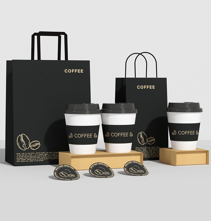 Custom Printed Coffee Takeaway Packaging Kraft Paper Food Bags with Luxury Appearance