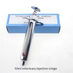 Poultry 30ml Glass Tube Syringe 34cm Metal Veterinary Syringe