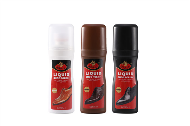 Premium Black Liquid Shoe Polish 75 Ml / 2.46 Fl. Oz. Instant Instant Leather Wax With Sponge Applicator Included