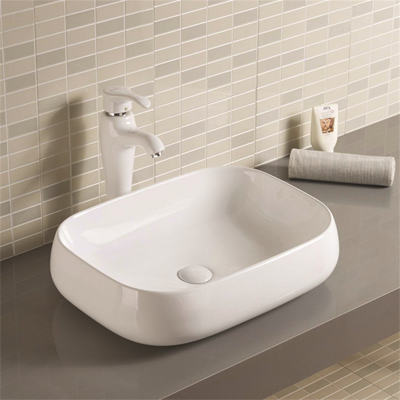 Formaldehyde-Free Small Rectangular Sink No Cracking Or Fading White Wash Basin