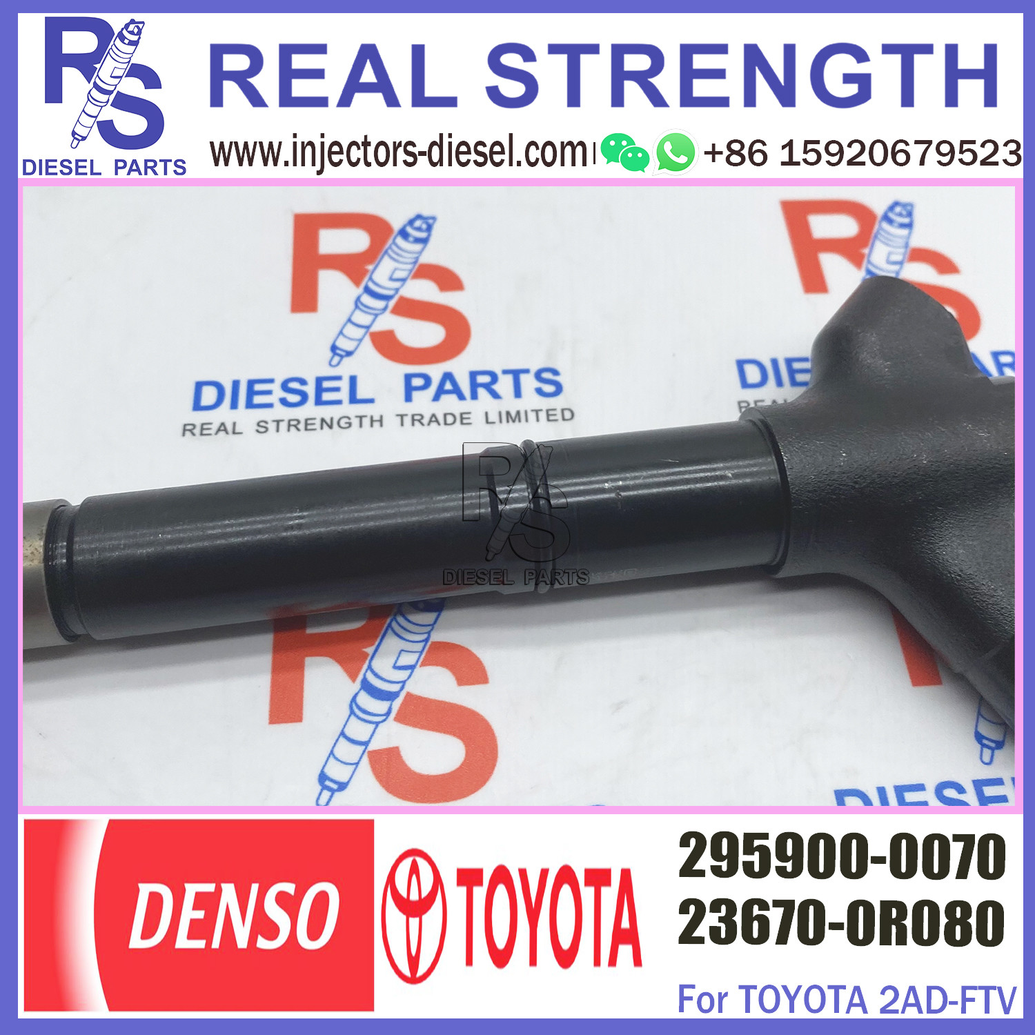 Diesel Fuel Common Rail Fuel Injector 23670-0R080 295900-0070 Fuel Injection Nozzle For Toyota 2AD