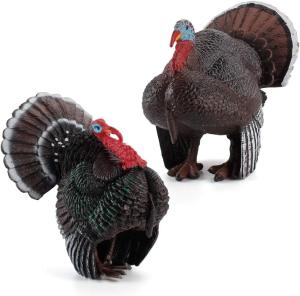 Wholesale 2 Pcs Turkey Animal Figure Model Figurines Desktop Decoration Party Supplies Cake Toppers from china suppliers