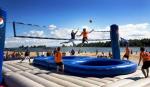 durable Inflatable Bossaball Court For Inflatable Sports Games 12 Person