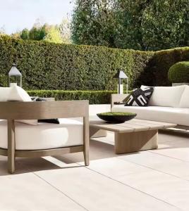 Wholesale Simple Nordic Outdoor Teak Aluminum Furniture Garden Sofa Chairs Anti Corrosion Anti Cracking from china suppliers
