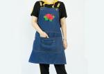 Embroidery Logo 65 X 85cm Blue Denim Apron For Garden Cleaning