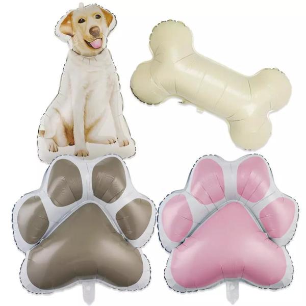 Wholesal New Big dog paw balloon cute dog cartoon aluminum foil balloon dog bone