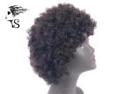 Dark Brown Full Lace Human Hair Wigs With Baby Hair , Short Afro Curly Full Lace