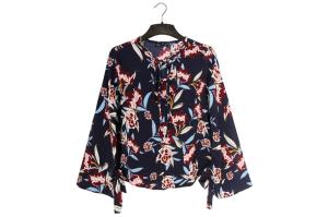 Wholesale Summer Fashion Patterned Ladies printed blouse Floral Print Shirt Womens from china suppliers