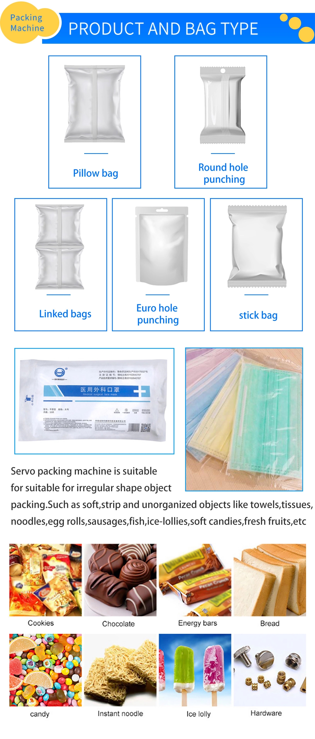 Automatic flow pack sergical face mask packing machine 3ply mask machine plastic packing TCZB-350X
