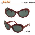 Lady's fashionable plastic sunglasses with 100% UV protection lens.parts