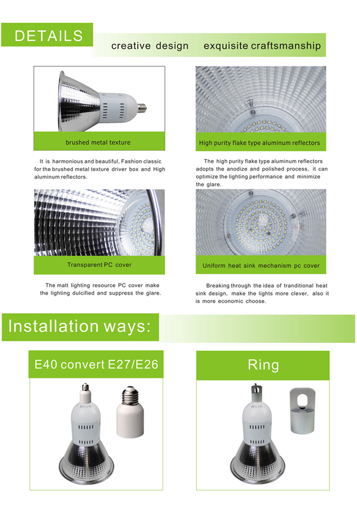 E26 E27 E39 E40 base led warehouse lighting fixtures,led hi bay light led industrial light