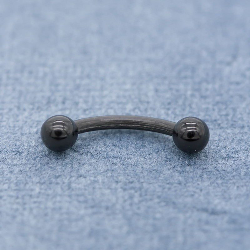 Black Cone Fake Eyebrow Piercing Jewelry Externally Threaded 8mm